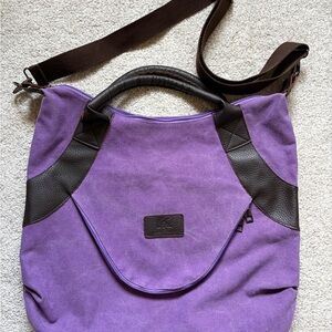 Purple Canvas Shoulder Bag
